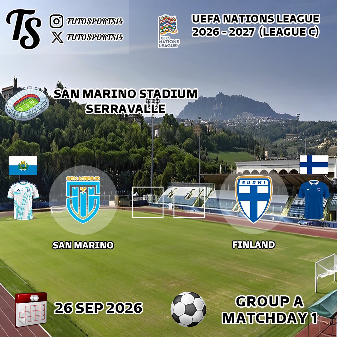 TutoSports14's tweet photo. #UNL 

LC/GA
San Marino 🇸🇲 vs Finland 🇫🇮
Albania 🇦🇱 vs Belarus 🇧🇾

LC/GC 
Faroe Islands 🇫🇴 vs Kazakhstan 🇰🇿
Slovakia 🇸🇰 vs Moldova 🇲🇩 https://t.co/2H8lJCE0OJ