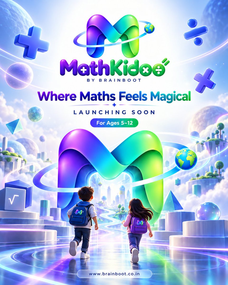 askbrainboot's tweet photo. 🌈 Where Maths Feels Magical! ✨

MathKidoo brings maths to life through an exciting world where children can explore, discover, practise, think and learn. ✨

🚀 MathKidoo — Launching Soon!

🌐 https://t.co/Or748E1x9t

#learning #maths #MathsForKids #KidsLearning #FunWithMath https://t.co/TNI0SGFZiT