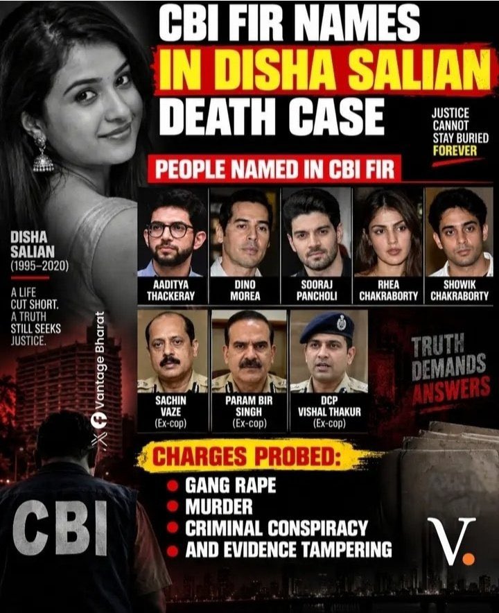 PIYALIBH's tweet photo. CBI has the FIR.
Disha Salian’s father has submitted evidence.
His statement has been recorded.

Now the accountability questions must be asked:

Who is responsible for deciding when the key interrogations begin?

Why has Param Bir Singh not yet been publicly accounted for in this investigation?

When will the CBI question every person whose role is specifically raised in the FIR?

What concrete investigative steps have been taken since the FIR was registered?

Who will be accountable if crucial evidence is lost, witnesses are influenced, or leads go cold because of delay?

How long must Disha Salian’s family, We wait for answers?

#JusticeForDishaSalian 
#JusticeForSushantSinghRajput