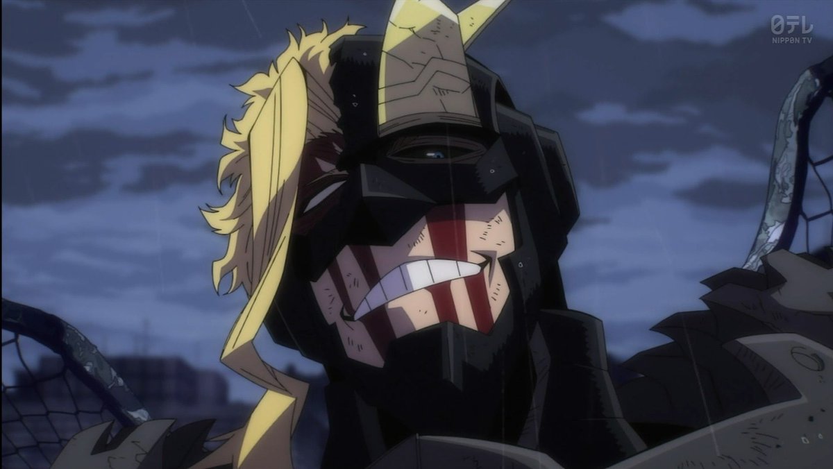 ravenstaag_'s tweet photo. armored all might is one of his best looks. being bloody and also crazy just adds that extra POW. https://t.co/wBfhOzjfEj