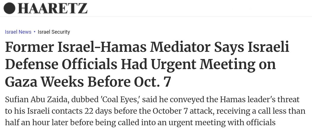 Jakob_Reimann's tweet photo. Der 🇵🇸Mediator Sufian Abu Zaida hat seinen 🇮🇱Kontakten 22 Tage vor dem 7. Oktober eine Warnung direkt von #Hamas-Chef Sinwar übermittelt, es drohe ein "Erdbeben", die Israelis sollten schonmal "ihre Gefängnisse leeren". Dann wurde er zu einem geheimen Sicherheitsmeeting beordert. https://t.co/mPaxmj7VGq