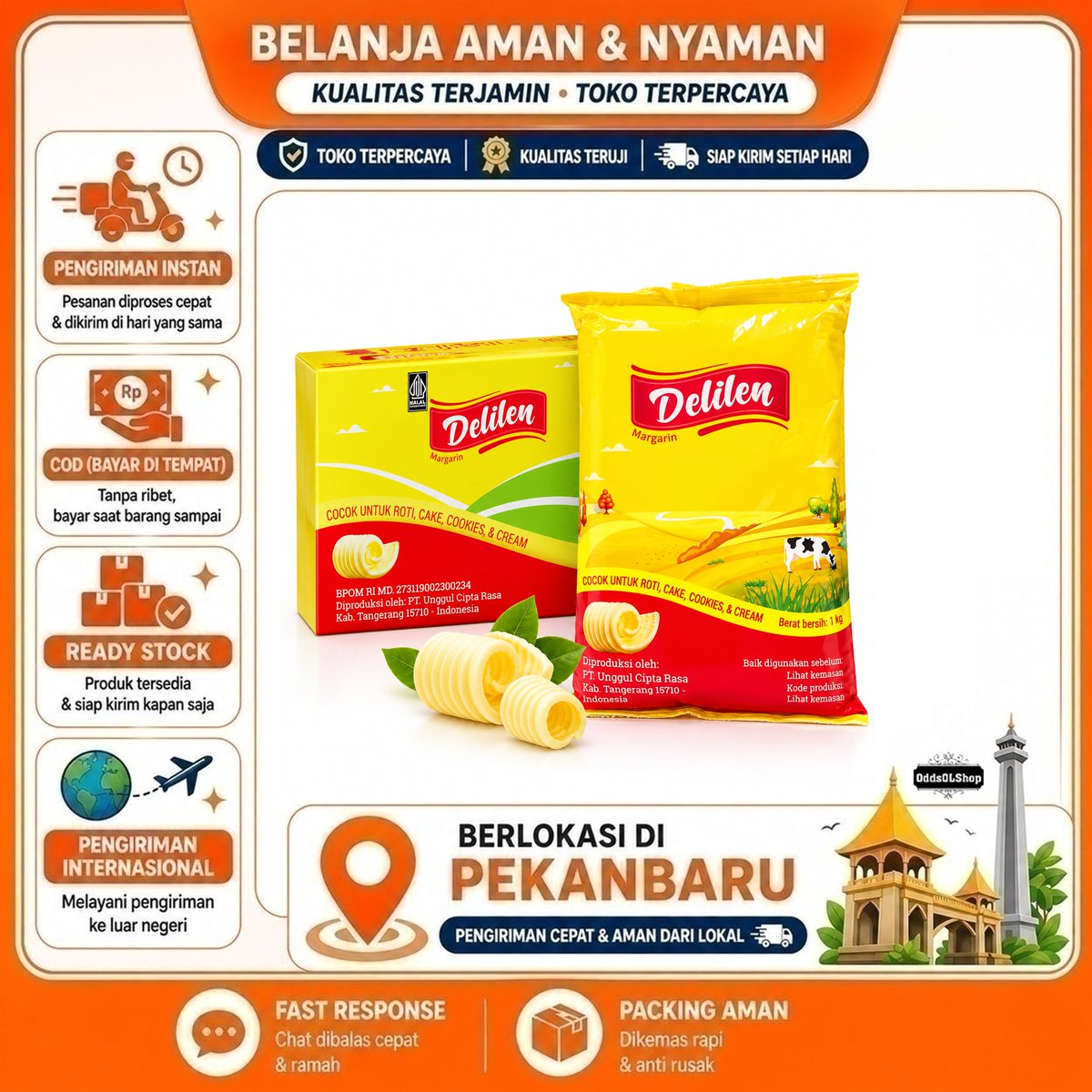 oddssexy's tweet photo. Delilen Margarin Serbaguna / Multipurpose Margarine Delilen - Cocok Untuk Roti, Cake, Cookies Cream https://t.co/G0kLN1uud4