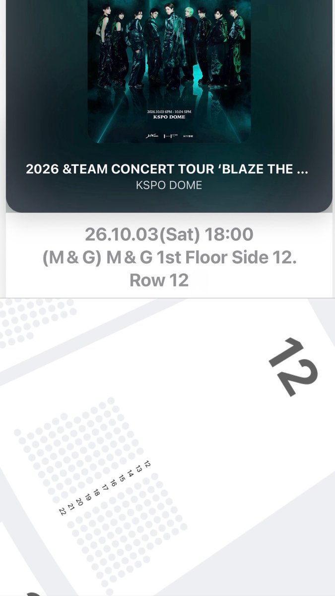 muu0138's tweet photo. 2026 &amp;TEAM CONCERT TOUR 【BLAZE THE WAY】IN SEOUL &amp;TEAM.  コンサートのチケットがあります 🎫 

2026/10/03-04

📍KSPO DOME

🎫在庫更新
⭐️SC席
⭐️MG席

DMまで
#andTEAM #ASIATOUR_BLAZETHEWAY #BLAZETHEWAY_INCHEON
 #韓国チケット #チケット代行 .. https://t.co/MFNewtGSuT