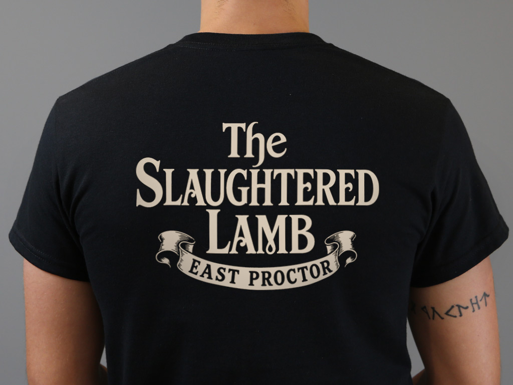 Slaughtered Lamb back print detail
