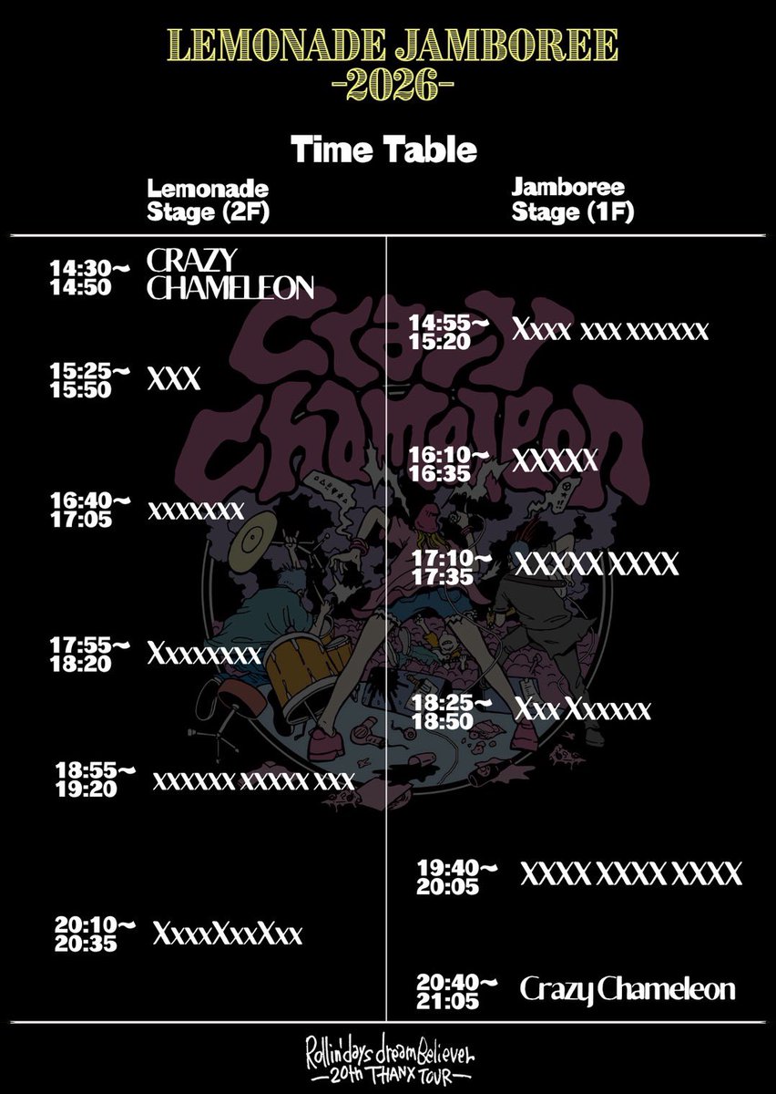 bad_attack's tweet photo. いよいよ明日

9.27(Sun) 中野MOONSTEP

"Lemonade Jamboree 2026"
Rollin'days dream Believer
-20th THANX TOUR- 

Crazy Chameleon
Bad Attack 
FrisBeeDog 
HOW
jammed loony bin
NEED LEAD USER
NINJA BOYZ
OWEAK
Ratchild
smoothy
Take Out Bright
CRAZY CHAMELEON

予約https://t.co/wcplebnYsk https://t.co/ghzugyZnlB
