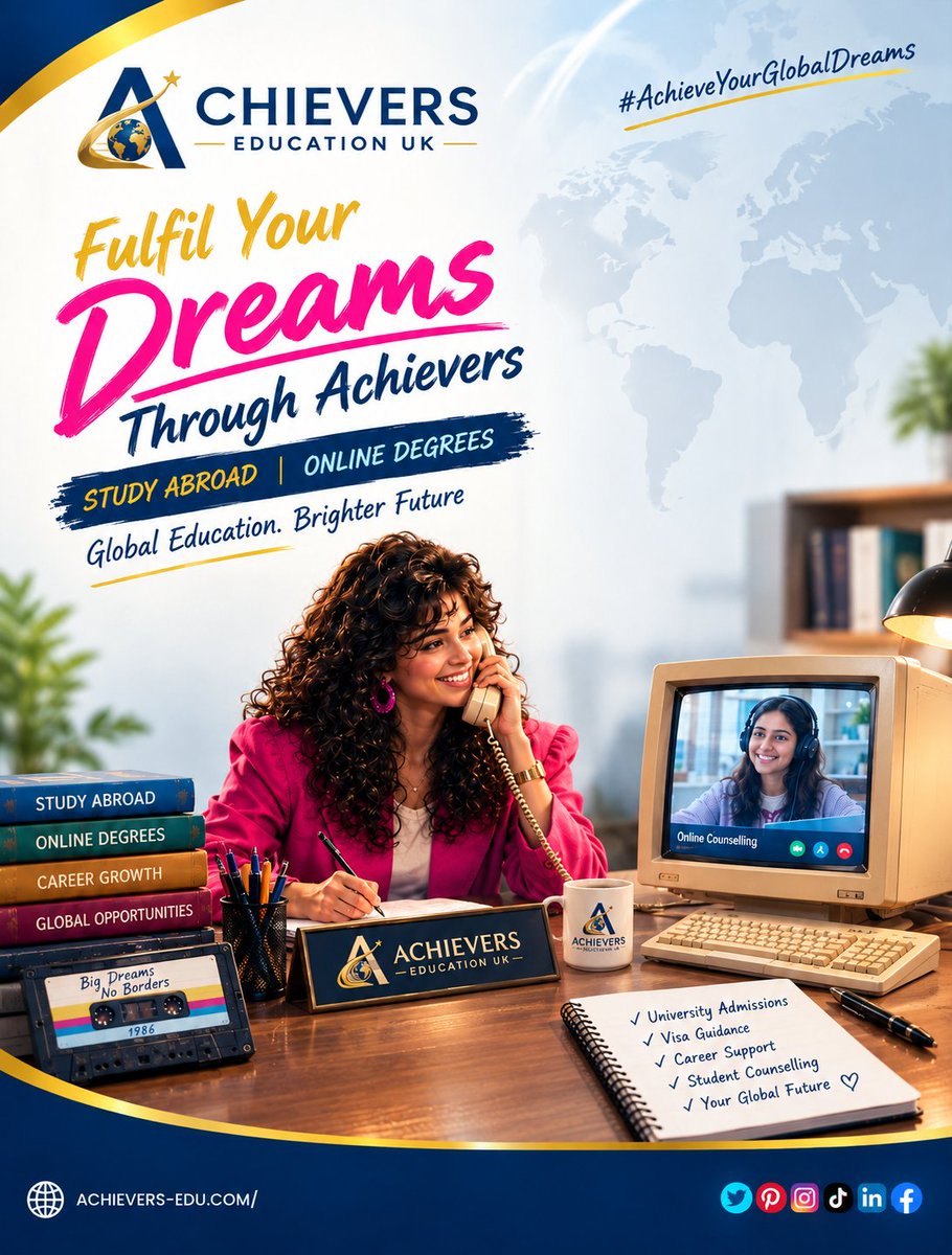 AchieversEduUK's tweet photo. Some Ambitions Never Go Out of Style.
At Achievers Education UK, we've been opening doors to global education long before it was trending. Study Abroad, Online Degrees, and everything in between.

📩 DM us to start your global journey.

#Trending #MCFC #StudyAbroad #OnlineDegrees https://t.co/RG3AIPPbYX