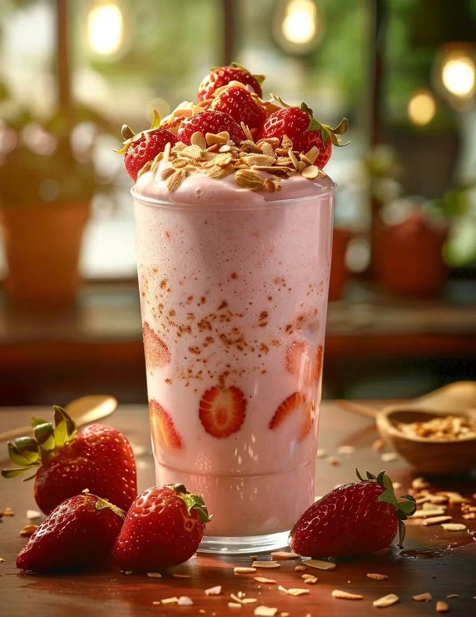 LorettaHan7g's tweet photo. Hoy preparamos un batido de plátano y fresas con solo 3 ingredientes: plátano, fresas y leche. Listo en 2 minutos, delicioso y refrescante para el calor! https://t.co/3gU9mtWk46