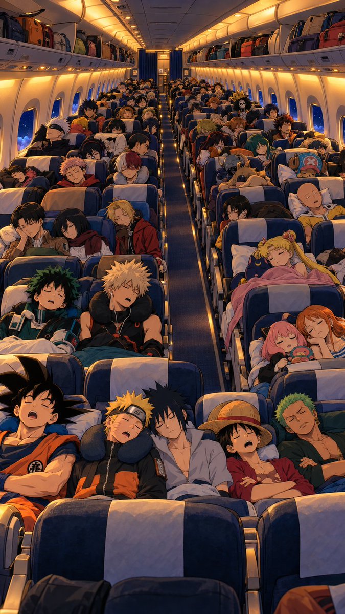 GuruWallpaper1's tweet photo. Even legends need to rest. ✈️🌙
Different worlds, different battles—one quiet flight home. 💤✨ https://t.co/1OZT9uynjj