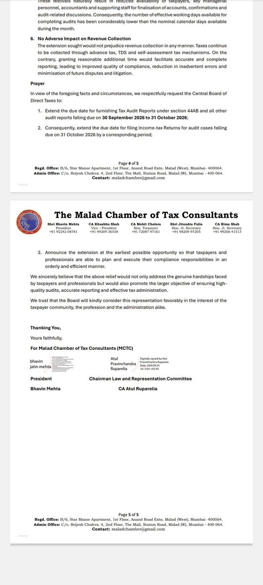 rambajajgst's tweet photo. Retweet For Support and Reach

Malad chamber of Tax consultant, Mumbai representation For #ExtendTaxAuditDate 

Ram Bajaj
8696424223

For Regular GST Updates, Join this Group
https://t.co/qwbrJcdzci https://t.co/XL9FNh7MWf
