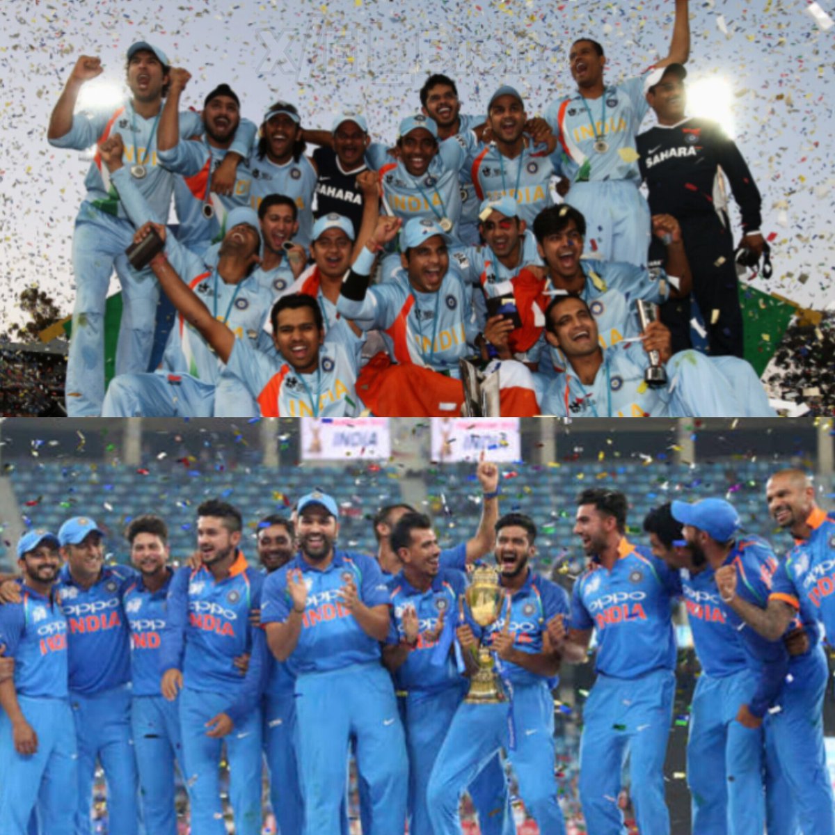 iamrohitian45's tweet photo. Rohit Sharma has T20 world cup and Asia Cup without Kohli but Kohli don't have anything without statpadding and Captain Rohit Sharma 😿 https://t.co/Cj5LsBz0Fe