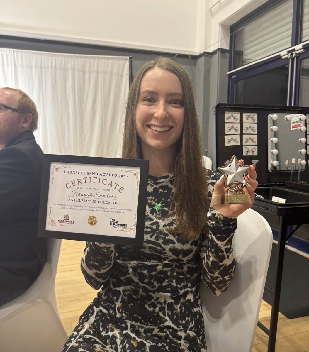 TrinityAcadStE's tweet photo. Huge congratulations to our SENDCo, Miss Sanders who was nominated for an award at last nightโs Barnsley SEND awards. Thoroughly well deserved for all the amazing work she does with our children and families. https://t.co/HDX3flz7HW
