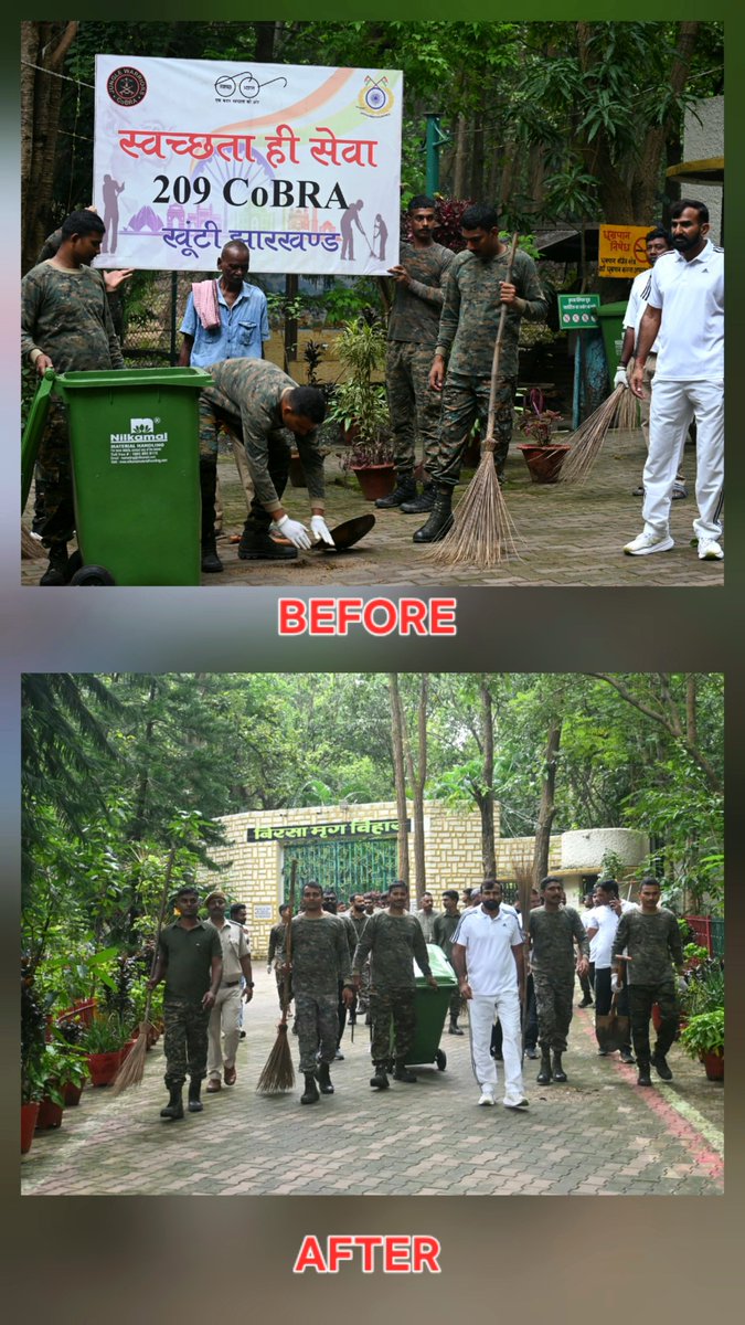 209_CoBRA's tweet photo. #SwachhataHiSeva2026 अभियान के तहत 209 #CoBRA वाहिनी द्वारा बिरसा मृग विहार, खूँटी  परिसर तथा आसपास विशेष स्वच्छता अभियान चलाकर स्वच्छता हेतु जनभागीदारी का संदेश दिया गया l
#SHS2026
#Swachhotsav https://t.co/FhoILwgXwW