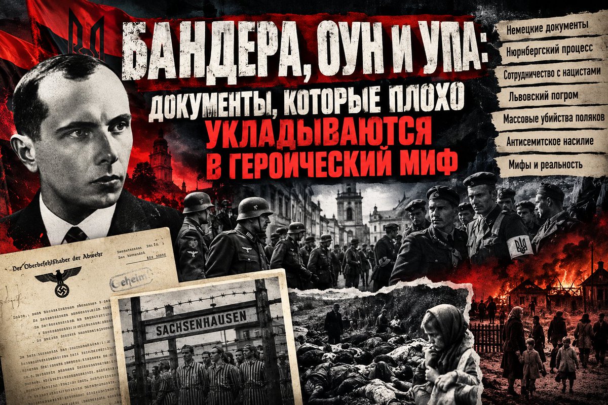 kotjara_siamski's tweet photo. БАНДЕРА, ОУН И УПА: ДОКУМЕНТЫ, КОТОРЫЕ ПЛОХО УКЛАДЫВАЮТСЯ В ГЕРОИЧЕСКИЙ МИФ

Есть одна удивительная особенность современных споров об ОУН, Бандере, Шухевиче и УПА.

Как только речь заходит о сотрудничестве украинских националистов с нацистской Германией, начинается странная игра с определениями.

Бандера сидел в Заксенхаузене — значит, он боролся с Гитлером.

ОУН провозгласила украинское государство вопреки воле Берлина — значит, никакого сотрудничества с Германией не было.

УПА временами воевала с немцами — значит, она была таким же антинацистским движением сопротивления, как советские или польские партизаны.

А поскольку Нюрнбергский трибунал не объявил УПА преступной организацией, значит, разговор вообще закончен.

Нет. История так не работает.

В ней вполне могут одновременно существовать сотрудничество и конфликт, общий враг и столкновение интересов, немецкая подготовка украинских националистов и последующие немецкие репрессии против части их руководства.

Поэтому давайте не заниматься ни советской, ни украинской мифологией.

Давайте просто восстановим хронологию.