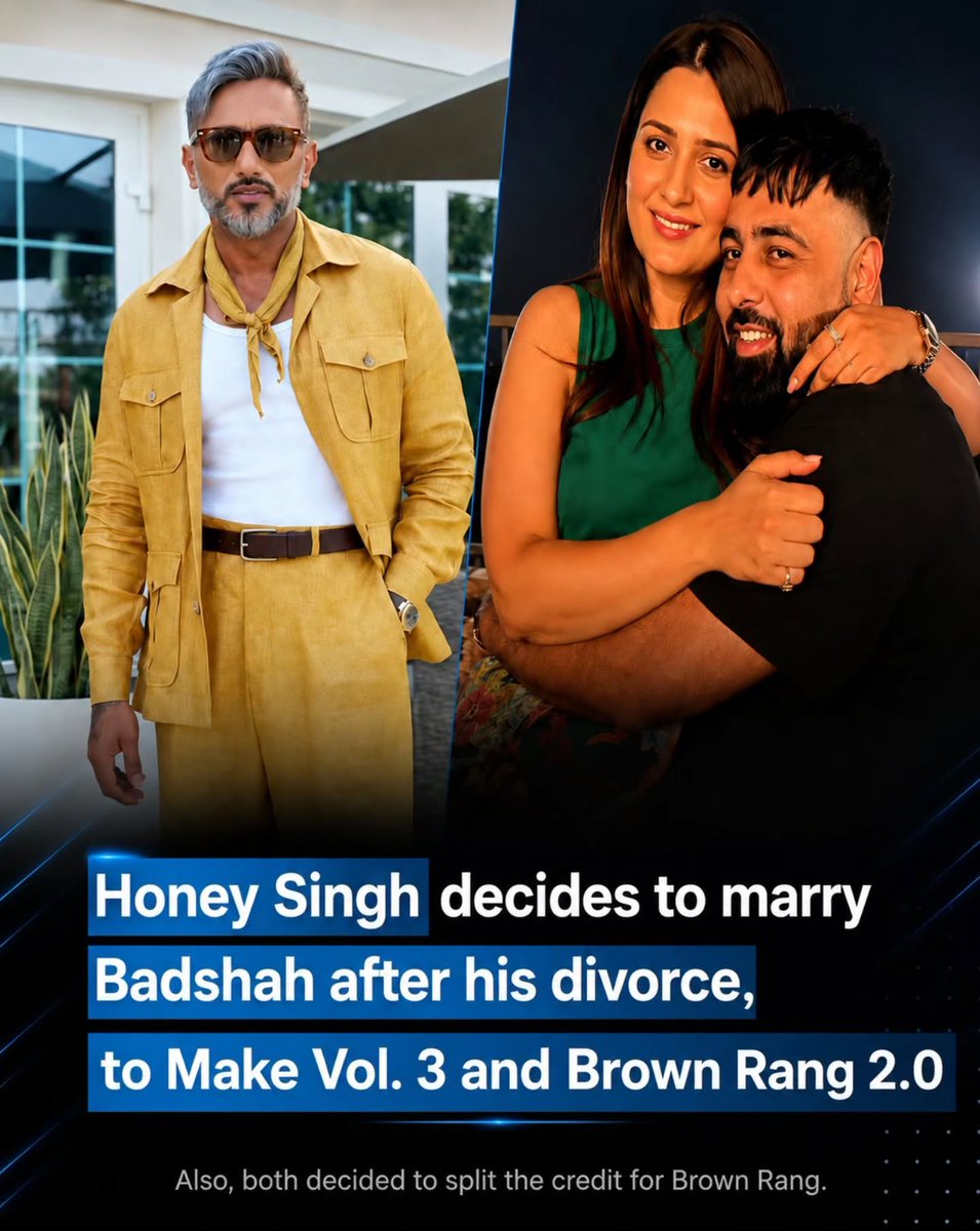 TodMccormiegk's tweet photo. Honey Singh marrying Badshah? One of the year’s most unexpected headlines. Both are legends of Indian music, but a viral post jokingly claims Honey Singh will marry Badshah, calling him his “fourth wife” and referencing their shared musical history. https://t.co/A0UUQUpJJS