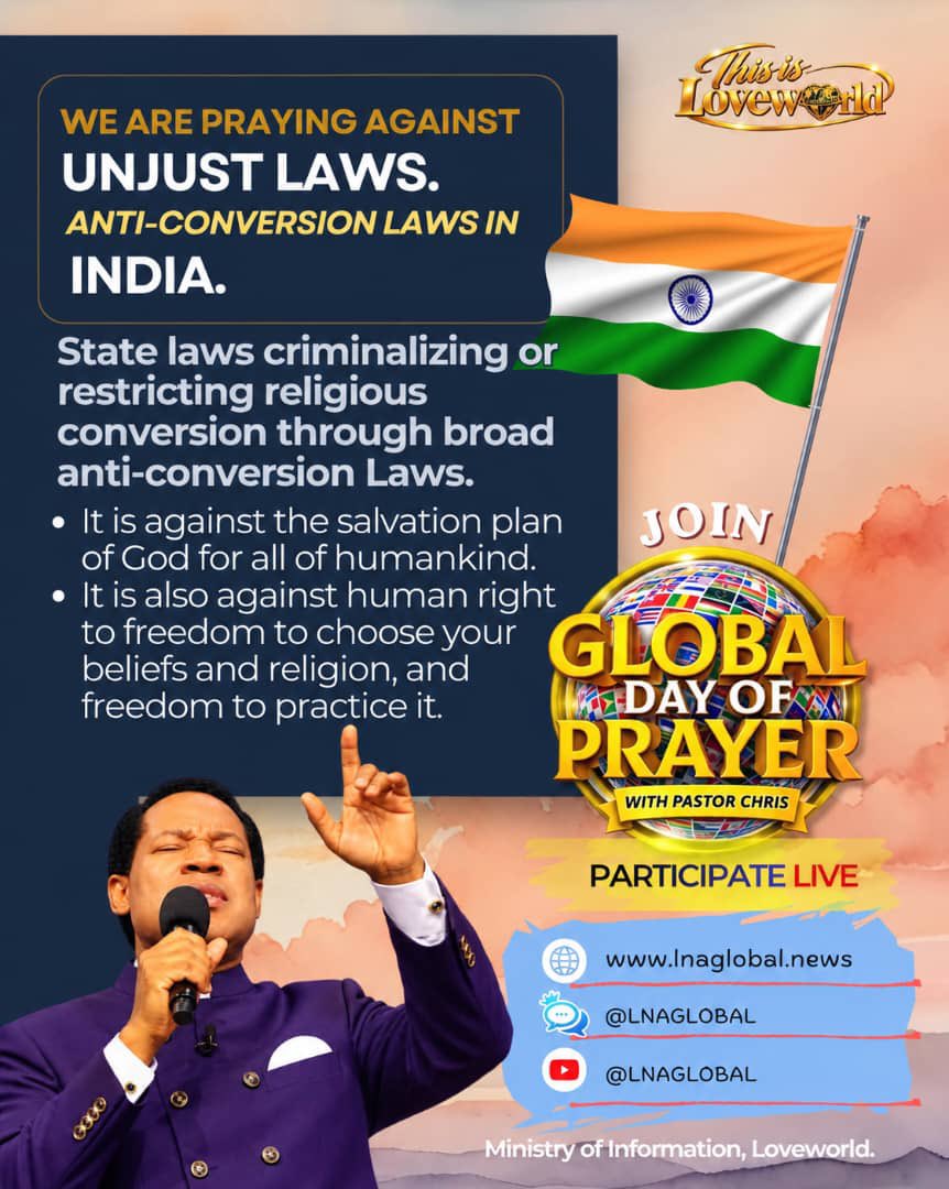 This_Loveworld's tweet photo. 🌍 𝙂𝙇𝙊𝘽𝘼𝙇 𝘿𝘼𝙔 𝙊𝙁 𝙋𝙍𝘼𝙔𝙀𝙍 𝙒𝙄𝙏𝙃 𝙋𝘼𝙎𝙏𝙊𝙍 𝘾𝙃𝙍𝙄𝙎 🌍

God asked us to pray because He planned to answer.

Join us around the world as our Man of God, Pastor Chris Oyakhilome leads us in prayers for the nations, the spread of the Gospel and the world. https://t.co/QnpEr7VNHl