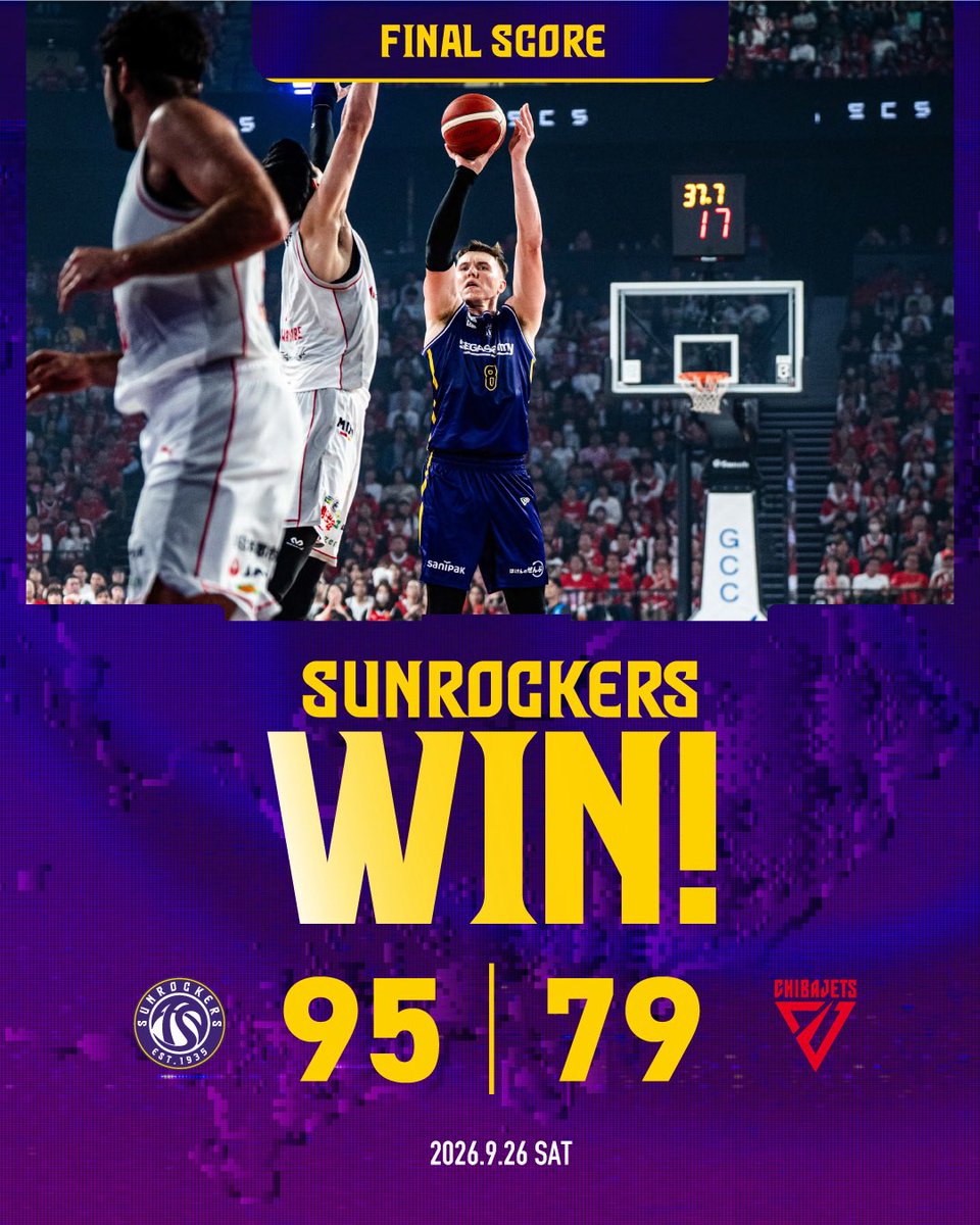 TokyoSunrockers's tweet photo. シーズン初勝利👏👏👏👏👏👏👏

Game1からのリベンジを果たし、ホームで初勝利を飾りました✨✨

次週はホームで秋田ノーザンハピネッツを迎え撃ちます💥

ぜひ会場で熱い応援をお願いいたします🔥

チケットはこちら👇
🔗 https://t.co/zRZRrUvndU

#東京サンロッカーズ　#Bリーグ https://t.co/4FU7GyEjE9