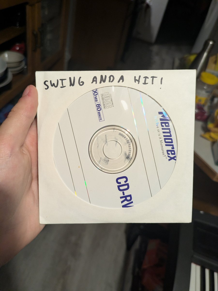 brookiecookiezz's tweet photo. grandfather made me a new #SwingAndAHit cd #SwingAndAHit this one is quite a zinger https://t.co/5n8wBp5Ztl