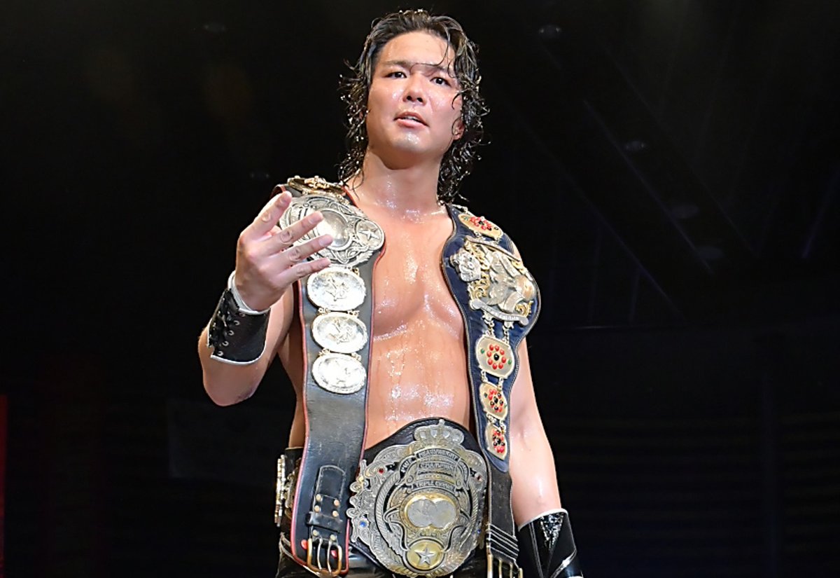 WrestlingMGC's tweet photo. AJPW Triple Crown Heavyweight Champion Jake Lee https://t.co/AtOkj8Wrxr