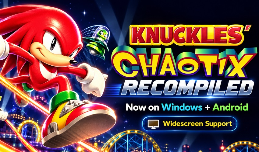AmigamagazineGA's tweet photo. Knuckles’ Chaotix Recompiled brings Sega’s 32X oddity to Windows and Android, with proper widescreen support and modern controls. A rare Sonic spin-off is suddenly much easier to revisit. #RetroGaming #Sega #Sonic  https://t.co/ZUr5ehTogH https://t.co/ZD3Y8kRp9n