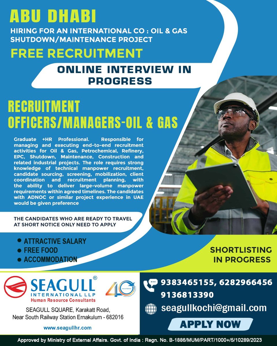 hrd1_seagull's tweet photo. 🚨ABU DHABI JOBS! 📍 Apply now
🌍 Build your global career experience
✅ Committed to delivering results
🔹 Multiple openings across various roles
📌 Shortlisting in progress – don’t miss out, apply today!
#ApplyNow #ShortlistingInProgress #GlobalJobs #ImmediateHiring https://t.co/7h4LtVgKm6