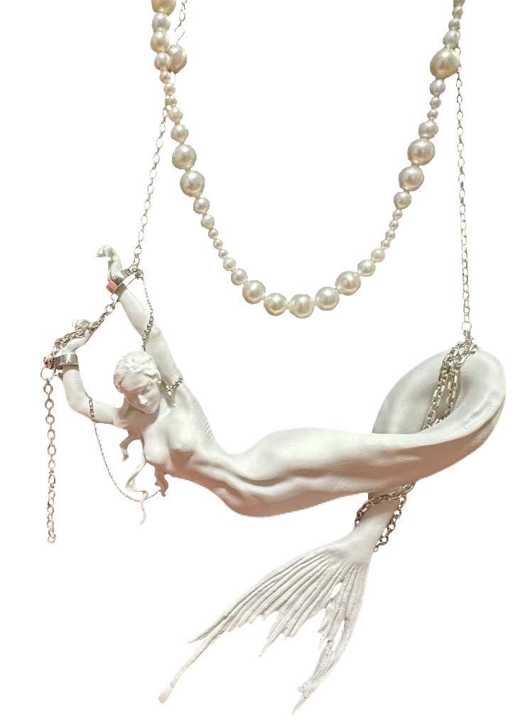 gentleescape's tweet photo. Pearl mermaid statement necklace, bringing an ethereal touch https://t.co/PTcstLX3my