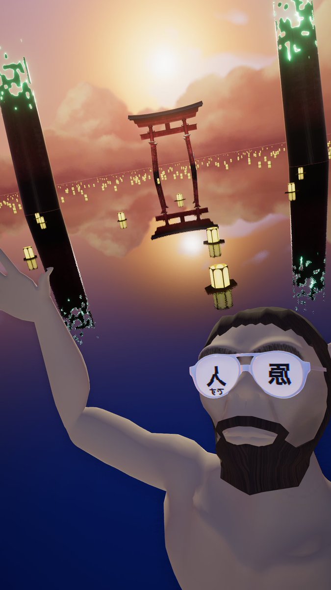 kcal13831's tweet photo. チュートリアルが公開されたそうなので、久しぶりにVRChatやってみた。
 二体とも自分です笑
人間キャラじゃないと自撮りができなくて...笑
#ツクヨミ感��祭 #超かぐや姫 #VRChat https://t.co/U5Kz1iTrjt