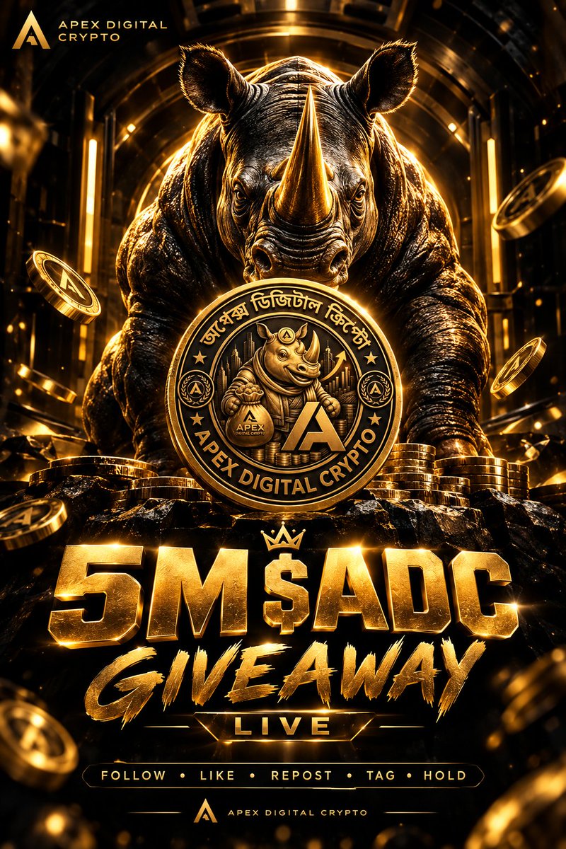 AssamDonation's tweet photo. 5,000,000 $ADC.
ONE RHINO. ONE MASSIVE GIVEAWAY. 🦏👑

The 5M $ADC Giveaway is LIVE.

⚡ Follow
❤️ Like
🔁 Repost
💎 Hold $ADC 

#ADC #ApexDigitalCrypto #Solana #CryptoGiveaway #Giveaway #Crypto https://t.co/Z2W3vMCwH4