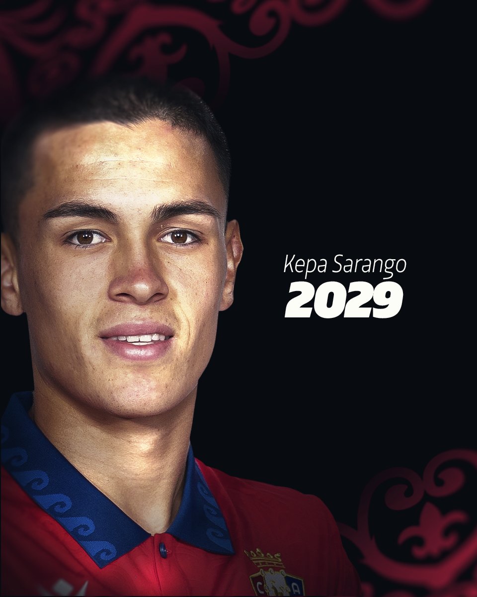 Osasuna_Tajonar's tweet photo. COMUNICADO OFICIAL | Osasuna amplía su vinculación con Kepa Sarango.

https://t.co/sqo7WGXQYq https://t.co/1SrhWkUVQm
