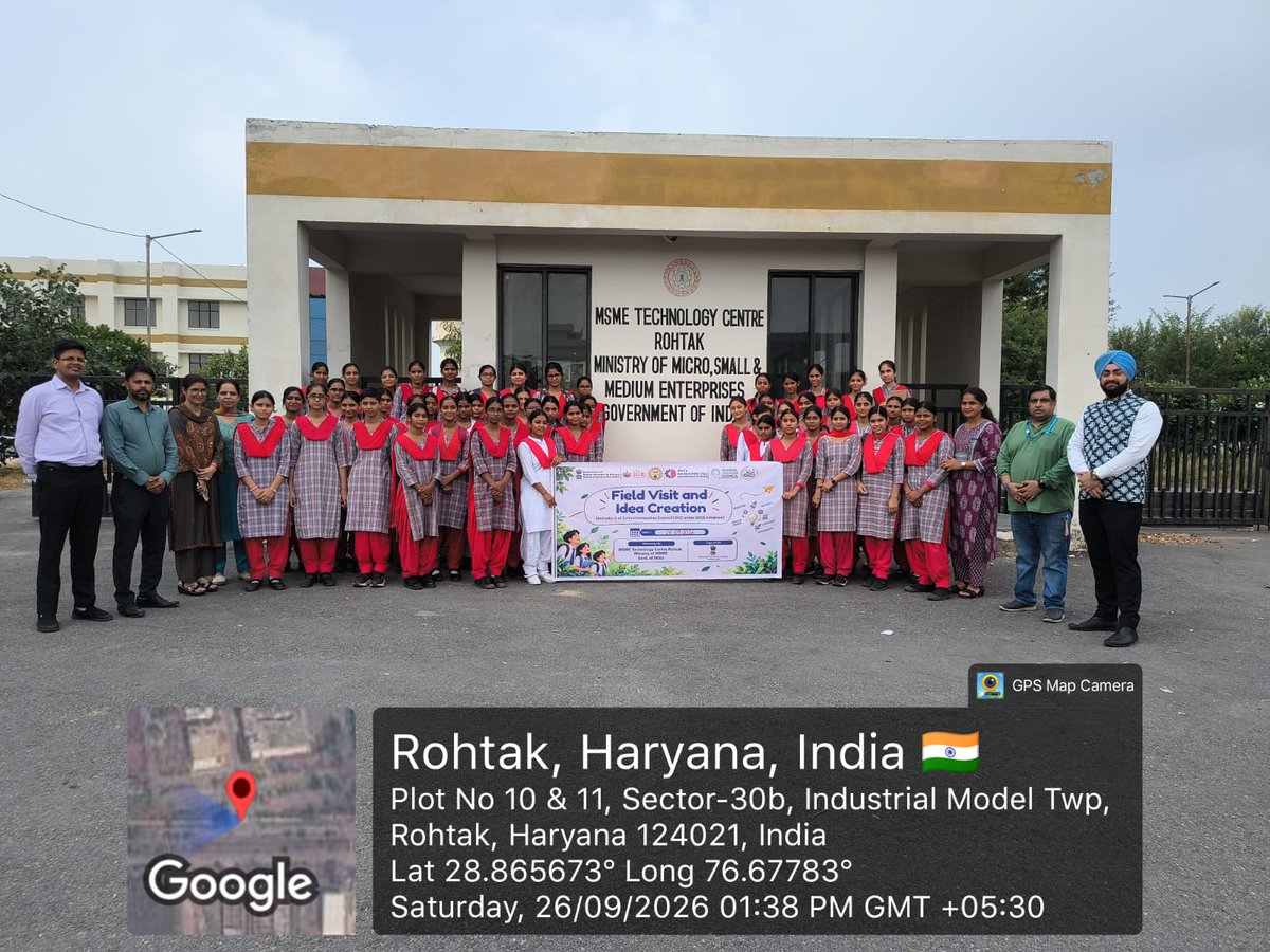 msmetcrohtak's tweet photo. Activity–2 | School Innovation Council (SIC) under DICE Initiative
🏫 PM SHRI Govt. Girls Sr. Sec. School, Model Town, Rohtak
🔍 Field Visit &amp; Idea Creation 💡
As part of the DICE Initiative, students participated in Field Visit and Idea Creation, providing them an opportunity https://t.co/Vf4njmAiWr