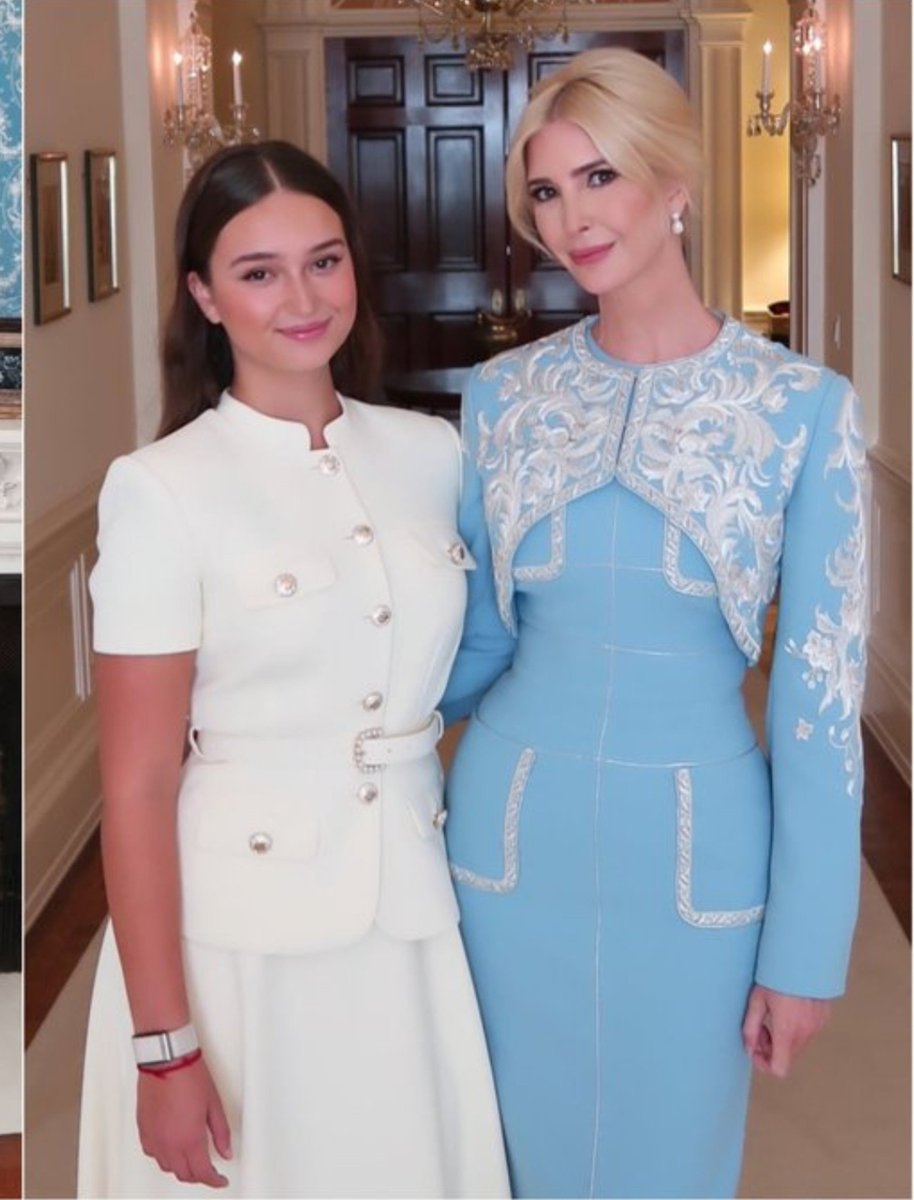 DonadTrump123's tweet photo. Give me a thumbs up👍, if you think Ivanka Trump and her daughter Arabella looked absolutely stunning at the White House!!🥰 https://t.co/JfHSTgdvPu