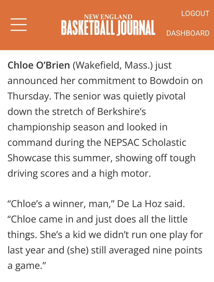 Jdelahoz1087's tweet photo. Congratulations @ChloeOB82874441 on her commitment to Bowdoin College! Chloe’s work ethic, relentless drive, and steady leadership were huge for us last year's championship run. So proud to see her hard work paying off at the next level! 🎓🏆 https://t.co/9GrBqOLATo