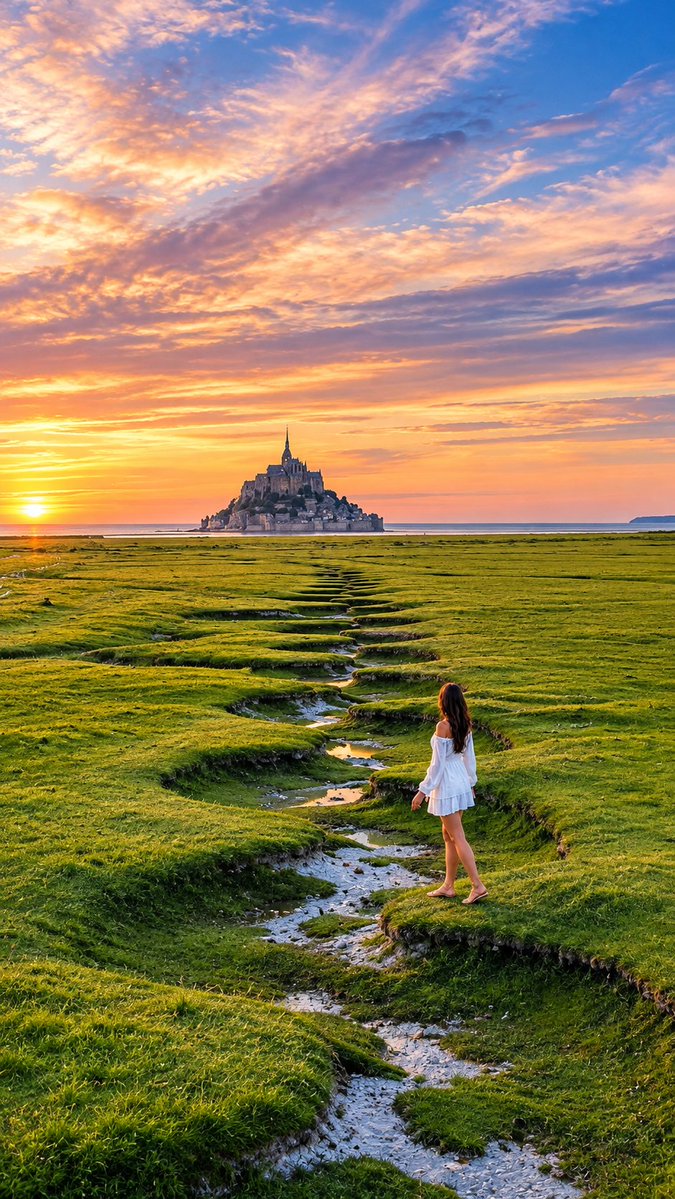 softlethal's tweet photo. Would You Walk This Path to Mont-Saint-Michel? The View Looks Unreal…🤔 https://t.co/Fc2JbVMIgg