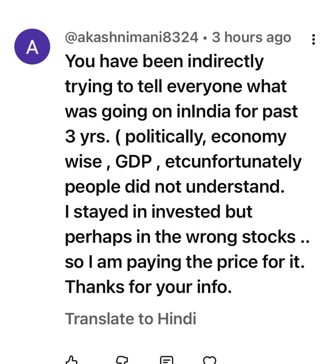 BMTheEquityDesk's tweet photo. It’s hard for people to tell the truth and even harder to accept it. 

Amritlal!!! https://t.co/8LUSxj4SxI