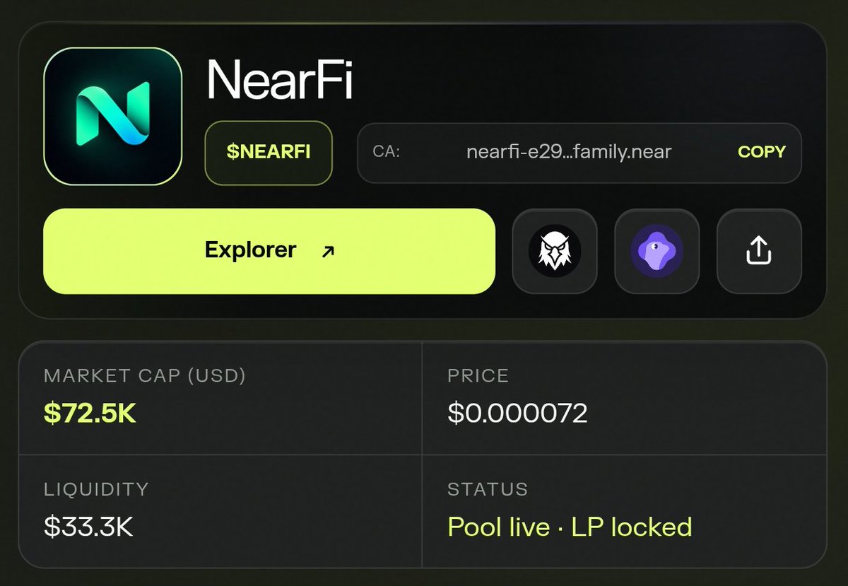 KaluaFX's tweet photo. 2-3x Profit Running In $NEARFI

@NearFiTrade just dropped Limit Orders 

You can now set your entry or exit price and NearFi will automatically execute the trade when your target hits.

Available on NearFi Terminal + Telegram Bot

If you are trading in the NEAR trenches this is definitely a feature to check out
