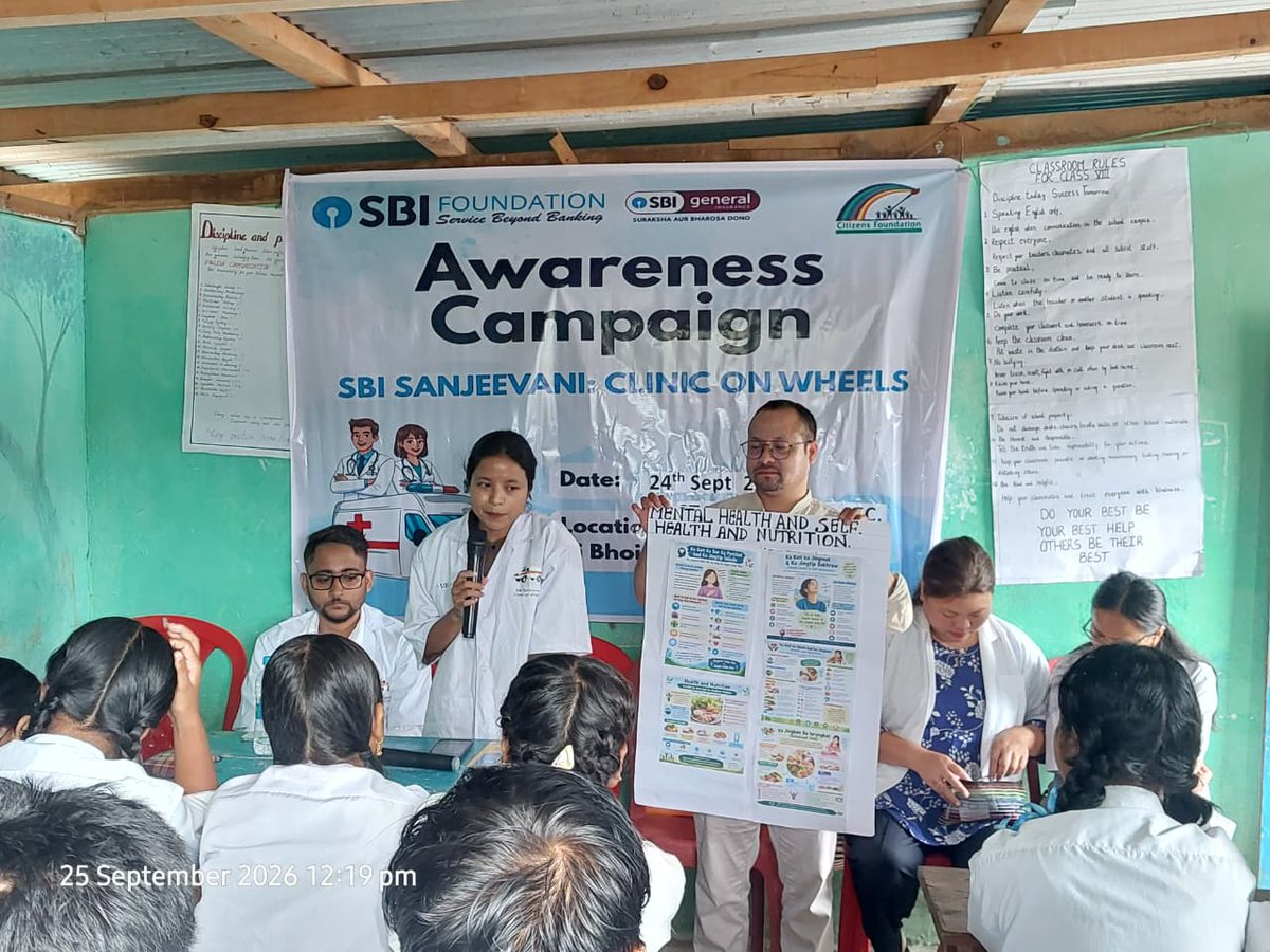citizens_cf's tweet photo. 🌿 Nurturing Healthier Minds and Healthier Futures! 🧠🥗

@citizens_cf conducted a One-Day Health Awareness Camp with @SBI_FOUNDATION at St. Teresa English Secondary School, Umket, Ri-Bhoi District, Meghalaya, engaging schoolchildren on mental health, self-awareness, nutrition, hygiene, and preventive healthcare. Through expert-led sessions, students learned practical ways to manage stress, build self-confidence, make responsible choices, follow balanced nutrition, and maintain personal hygiene. This initiative reflects Citizens Foundation’s commitment to empowering communities through awareness, care, and accessible health education. 💙✨

@GaneshReddys7 @MeghalayaGov @CMO_Meghalaya @meghtourism @DiprMeghalaya 
#CitizensFoundation #HealthAwareness #CFat29 #MentalHealthMatters #ChildHealth #NutritionAwareness #HygieneMatters #CommunityWellbeing #PreventiveHealthcare #SchoolHealth #CSRForSocialGood #SDG3 #GoodHealthAndWellBeing