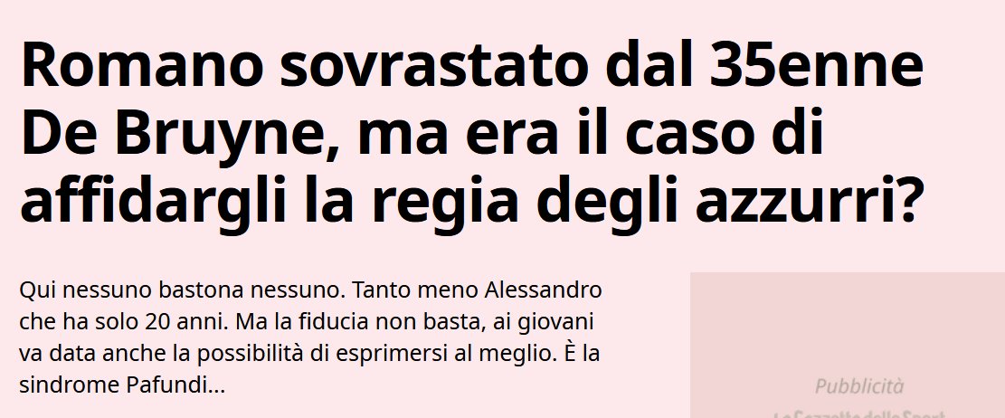 cassettanothanx's tweet photo. L'Italia fa schifo da 20 anni, 3 mondiali saltati, brocco Inter inguardabile e tanti mediocri provenienti da Napoli e Roma, zero strutture, dirigenti comici. Ma è colpa di Romano, che però non va bastonato...
Decenni di informazione così. https://t.co/WCLfPcW7yp