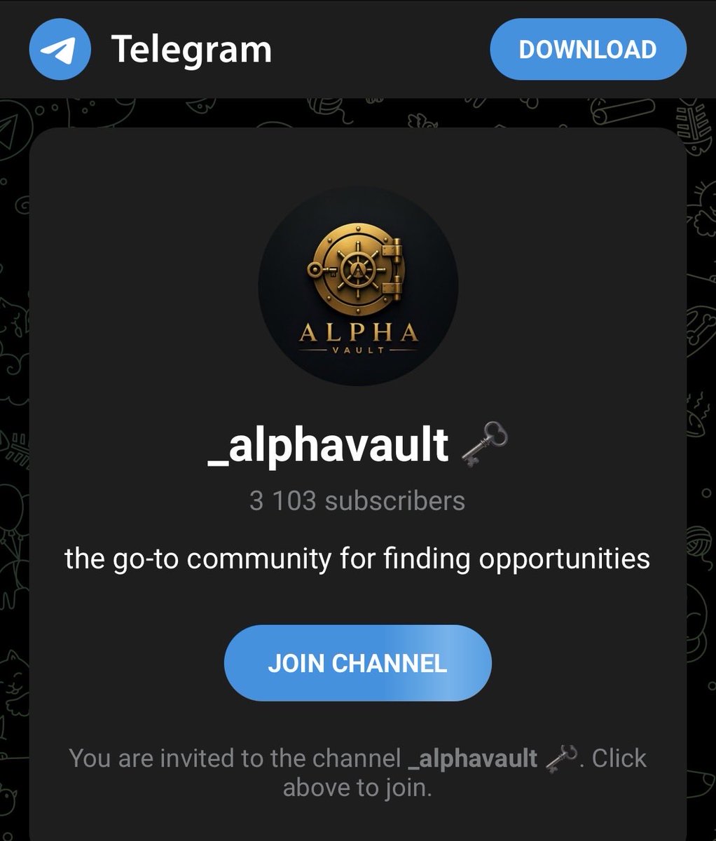 madamayo_'s tweet photo. For some of you who don’t know, our community @_alphavault has a TG 

We share paying opportunities, WL opportunities, useful updates, activities, learning resources and all. 

You should be in there ⬇️ 
https://t.co/dSBciGSAuh https://t.co/z2qj1G4uKI