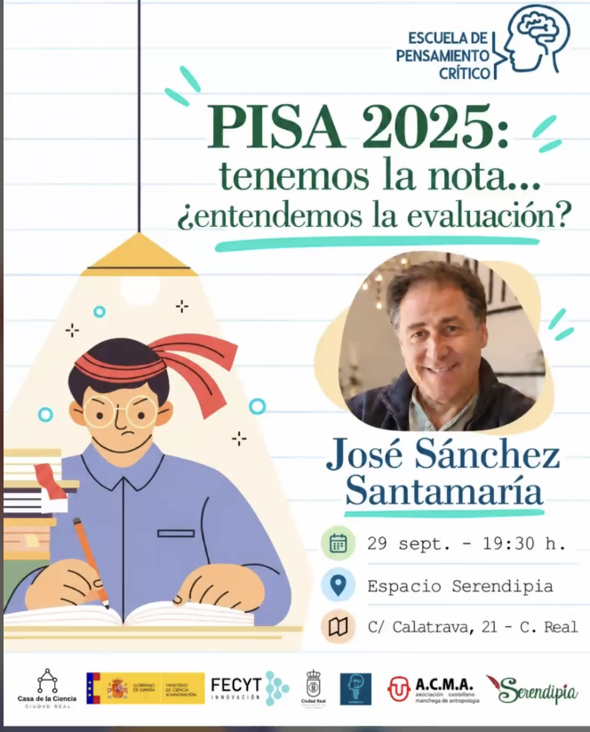 pepsantamara's tweet photo. PISA nos da una nota Problema: cuando creemos que esa nota explica la educación
¿Qué queda fuera? ¿Qué nos dice sobre equidad? ¿Y cómo convertir datos en decisiones educativas informadas?
29/09 Ciudad Real
PISA 2025: más allá del ranking
#PISA2025 #EquidadEducativa
@UCLMdivulga https://t.co/QF2HTsse7l