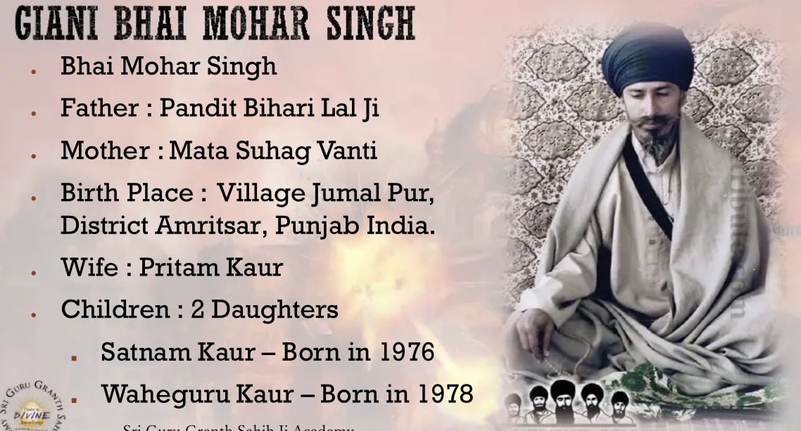 77Arsh77's tweet photo. https://t.co/EqxVce2gOr Giani Mohar Singh Ji this mahapurakh comes from brahmin family and sacrificed his family for khalsa panth while defending against tanks of enemies who entered harmandir sahib,just imagine the reverse osmosis in his mind that made him sacrifice his family🙏 https://t.co/wJz408HP4C