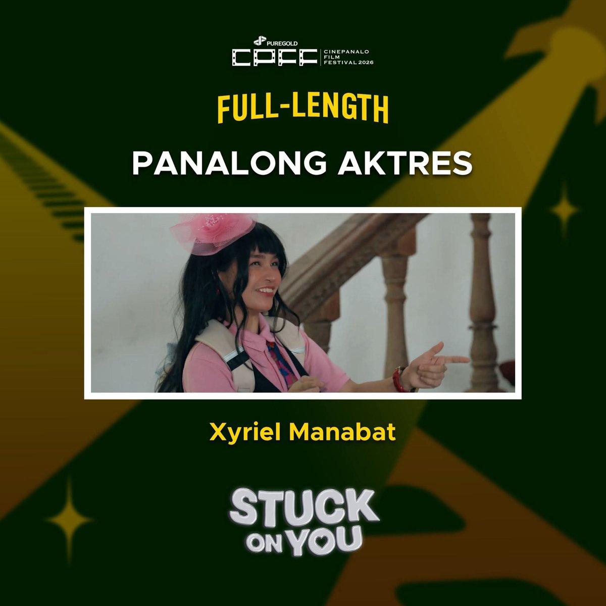 xymywoman's tweet photo. XYRIEL MANABAT - Puregold Cinepanalo Film Festival 2026 nominee for 'Panalong Aktres' (full-length) 🩷

Claiming that this win is yours, my loveeeee!! 🤞✨️ https://t.co/UqQ89brx9Q