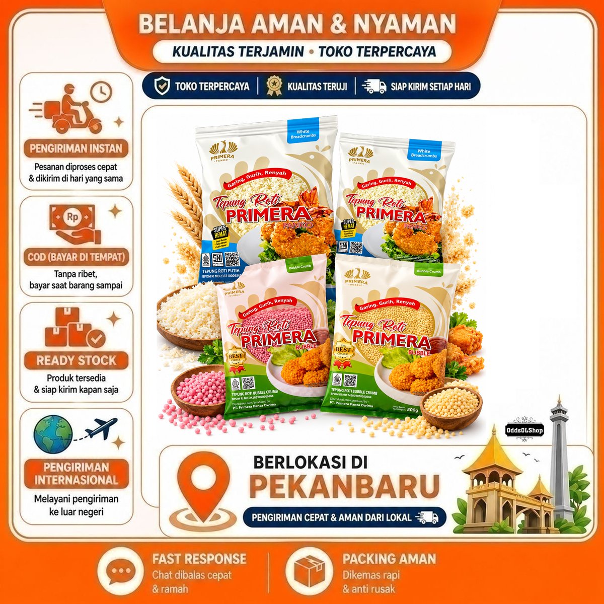 oddssexy's tweet photo. Primera Tepung Roti Panko Putih, Bubble Pink, White Bread Crumbs - Bahan Makanan Gorengan Nugget COD https://t.co/GMlIYW9B5z