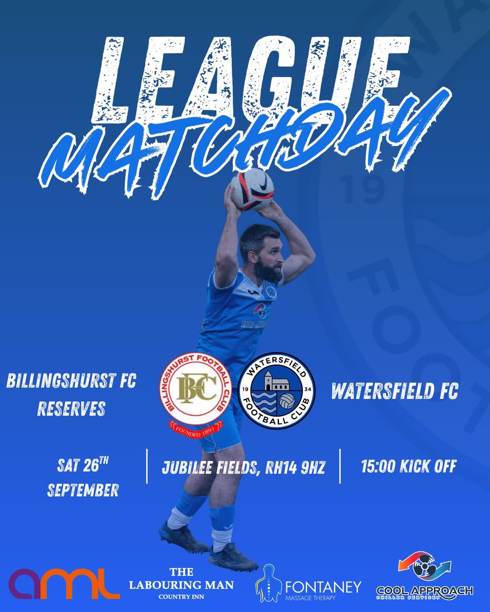 Watersfield_FC's tweet photo. MATCHDAY ⚽️

Both teams in action today, hoping for 2 wins 💙

Billingshurst Res 🆚 Firsts
Reserves 🆚 TD Shipley Thirds https://t.co/1k5FN7TqUE