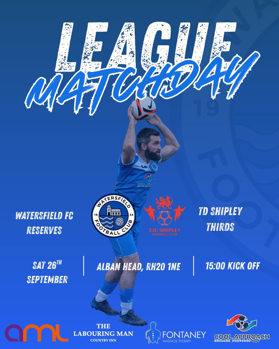 Watersfield_FC's tweet photo. MATCHDAY ⚽️

Both teams in action today, hoping for 2 wins 💙

Billingshurst Res 🆚 Firsts
Reserves 🆚 TD Shipley Thirds https://t.co/1k5FN7TqUE