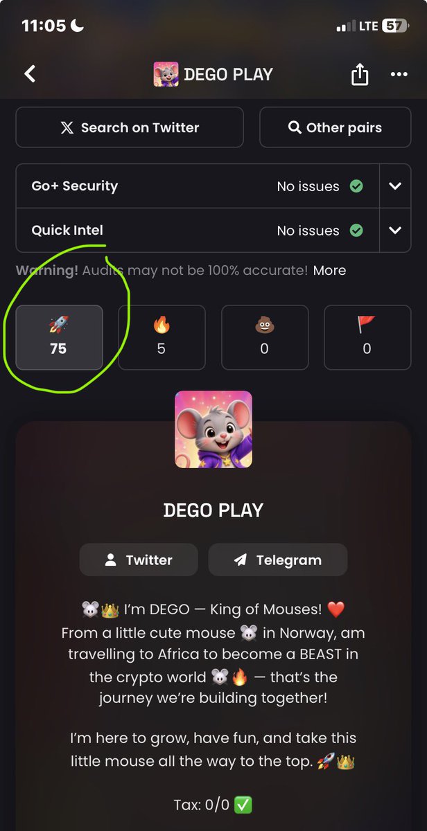 luxxee0's tweet photo. Gm my favorite mouse 🐭 

$DEGO is a 0/0 tax btw 🔥

Currently at 1.6K mc

Buy this dip 

CA: 0x04f0a170F95Bf48f3DA756ab9684068CcDa6485D

Official x @DegoPlaay https://t.co/IRcPTKV4Hi