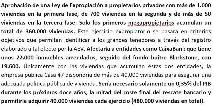 carlossmato's tweet photo. Estefanía, empeñada en recortarle la pensión a nuestros mayores, entra en pánico cuando hablamos de expropiar vivienda para devolverle la función social que nunca debió perder.
¿Te parece lógico que haya quien tenga más de 50 y especule con el derecho a techo?
A la mayoría, no. https://t.co/QPMRbPKazy