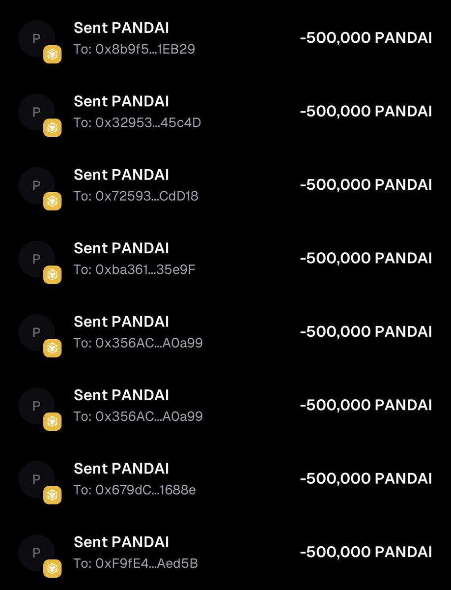 PandaAixbnb's tweet photo. 🚨 $PANDAI AIRDROP DISTRIBUTION IS LIVE! 🐼💰

500,000 $PANDAI has been sent to each selected wallet! 🎁
The airdrop distribution is underway — check your wallet and stay tuned for more updates.

🔥 Retweet & Comment your $BNB wallet 
🌐 https://t.co/ozlhrs2al9

#PANDAI #PandaAI #Airdrop #BNBChain #Crypto #Web3