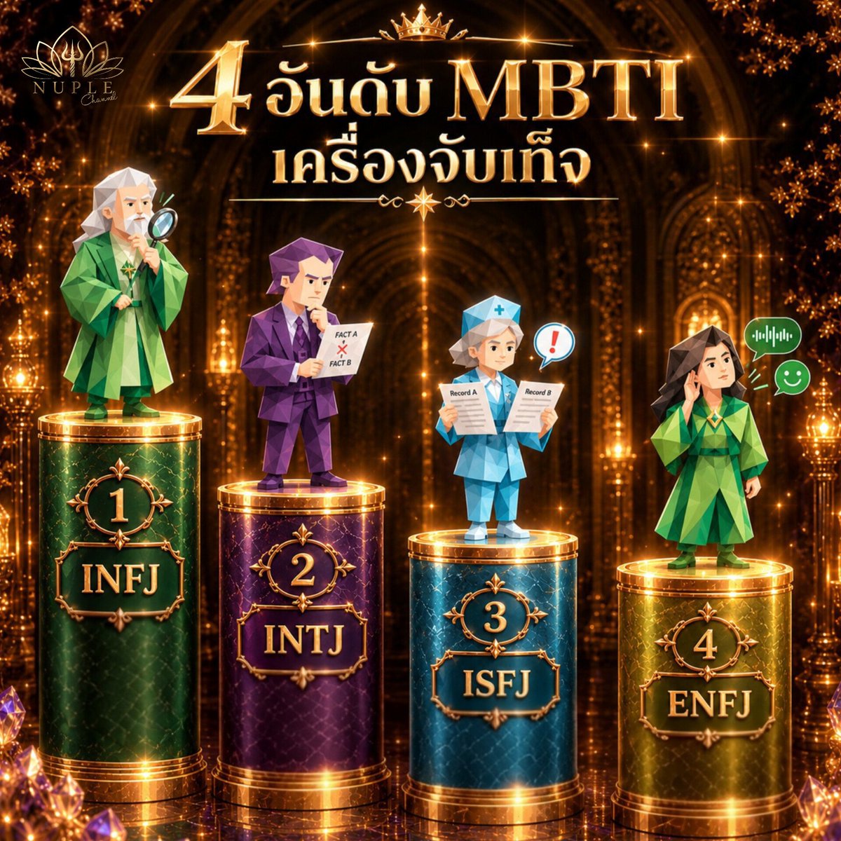 Nuplechannel's tweet photo. #mbti ที่จับผิดเก่งที่สุด 🤣
1 #infj จับความรู้สึกที่ไม่ตรงกับคำพูดได้
2 #intj มองเห็นช่องโหว่ของเรื่องราว
3 #isfj จำรายละเอียดได้ว่าไม่ตรงกัน
4 #enfj อ่านสีหน้า น้ำเสียงและบรรยากาศออก
จริงมั้ย???? 😆 #nuplechannel #ดูดวง https://t.co/QzhrxBqbST