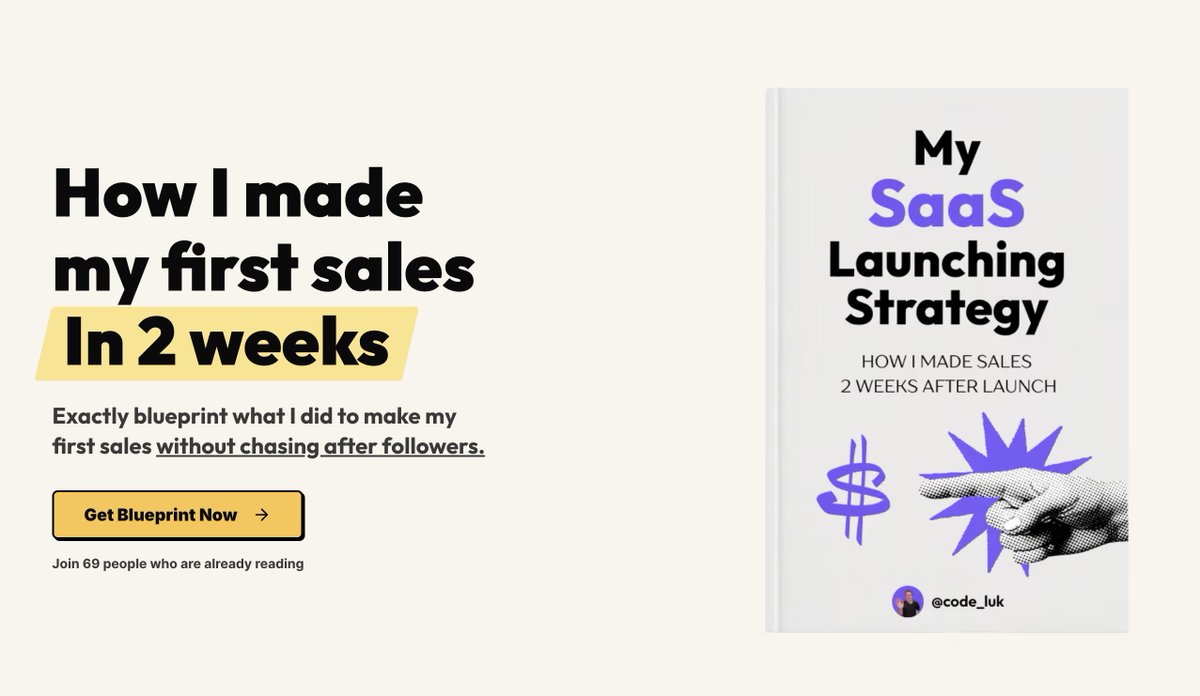 code_luk's tweet photo. @wickedguro Did it 9 months ago. 

Made 2 pre-order sales even though I have no audience.

120 pages about

- validation idea
- marketing
- a little bit about building

Then Alex Hormozi made me realize that I can't teach how to make money if I have no $1M in my bank account. https://t.co/JhXgpsXZf8