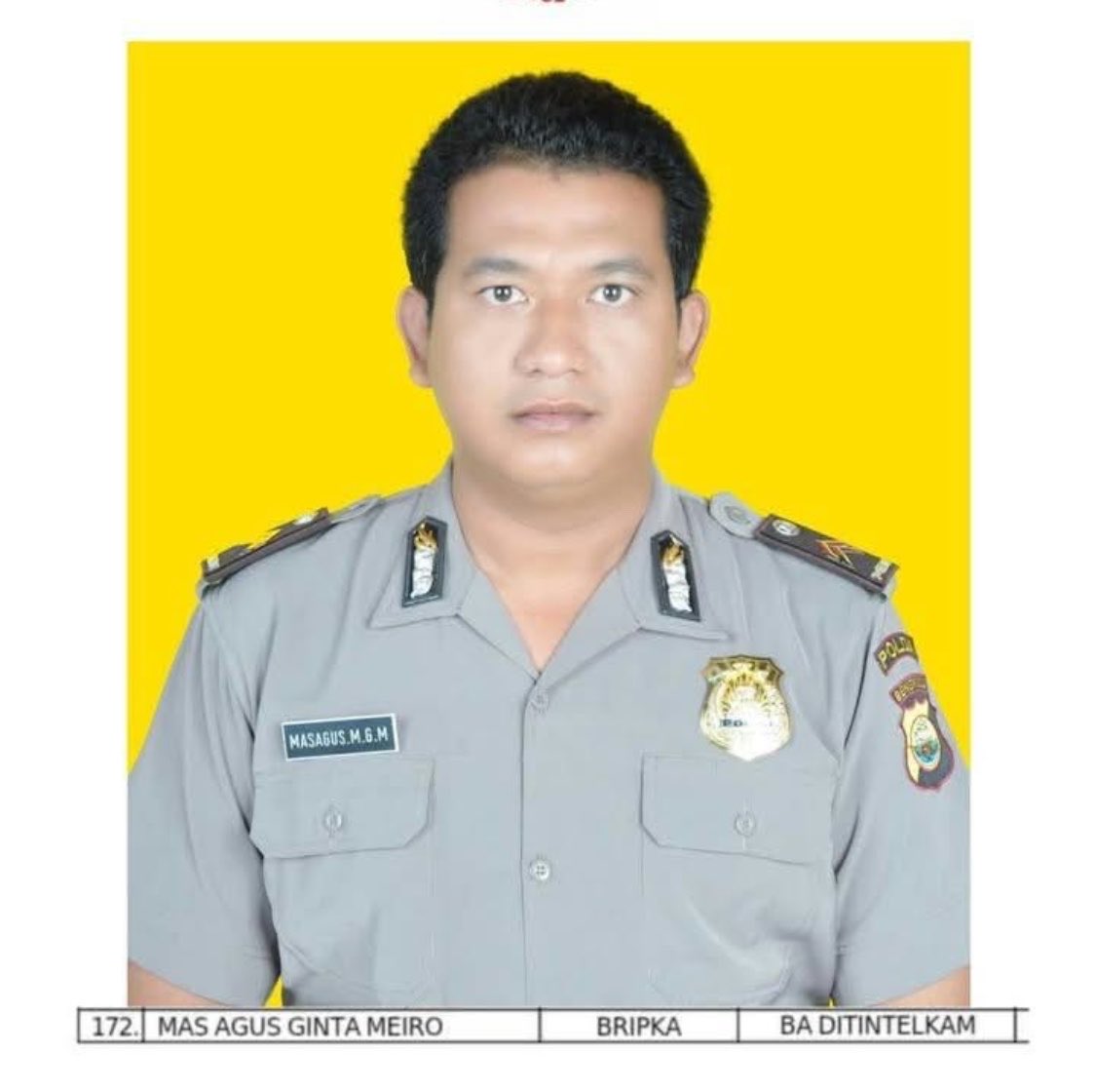 independentjawa's tweet photo. Oh jadi ini aparat yang melakukan provokasi mengejek masa aksi #demo dengan menjulurkan lidah. Identitasnya tercantum sebagai Bripka Mas Agus Ginta Meiro, personel yg namanya tercatat pada satuan BA DITINTELKAM. https://t.co/pMr6Ensg8L