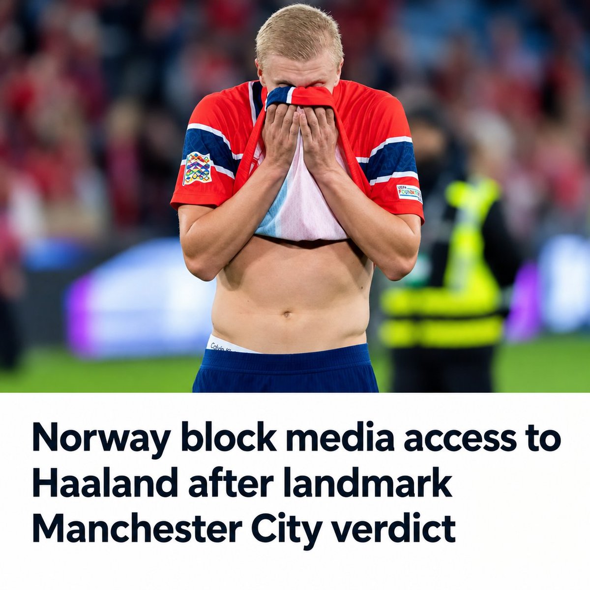 CookeySogba's tweet photo. 🚨 BREAKING: Norway have withdrawn Erling Haaland from Saturday’s media duties ahead of Sunday’s Nations League clash with Portugal in Oslo.

Haaland was initially scheduled for the press conference, but the Norwegian FA instead named Ståle Solbakken &amp; others to attend. https://t.co/jmy3WPjsVE